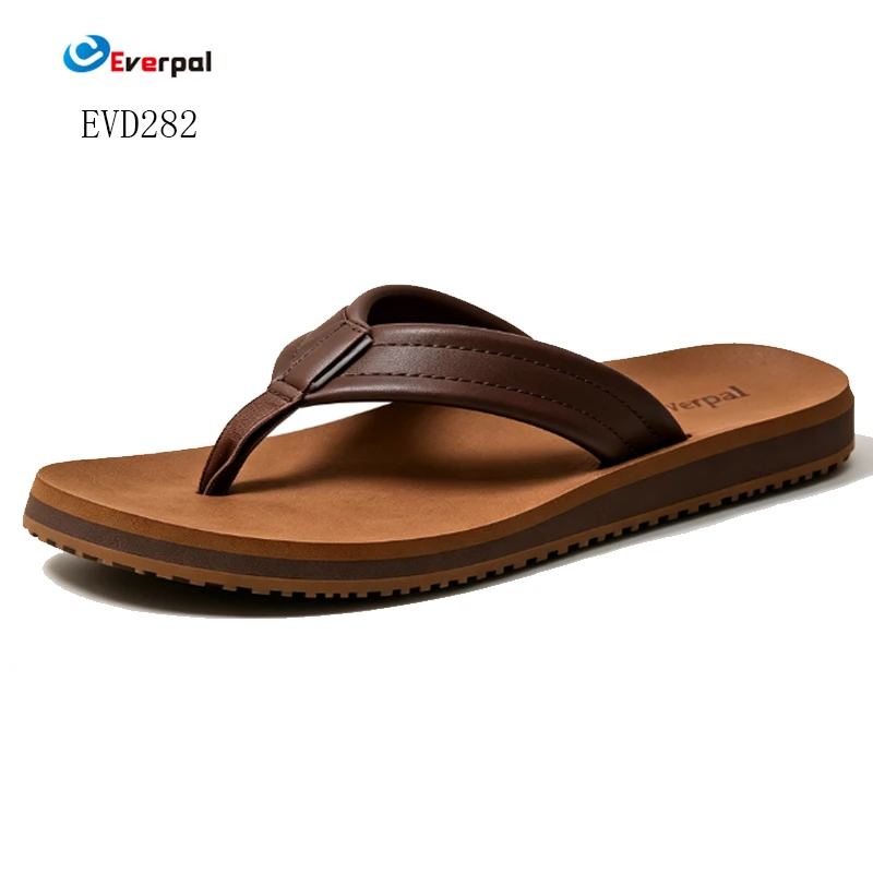 Férfi valódi bőr flip-flop strandszandál